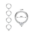 G23 ASTM F136 Titanium Piercing Heart Shape Septum Hoop Earrings Zircon Cartilage Body Jewelry Hinged Nose Ring