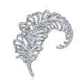 RF00359 Wholesale Fashion Crystal Leaf Brooches Women Rhinestones Brooch Pin European and American Jewelry