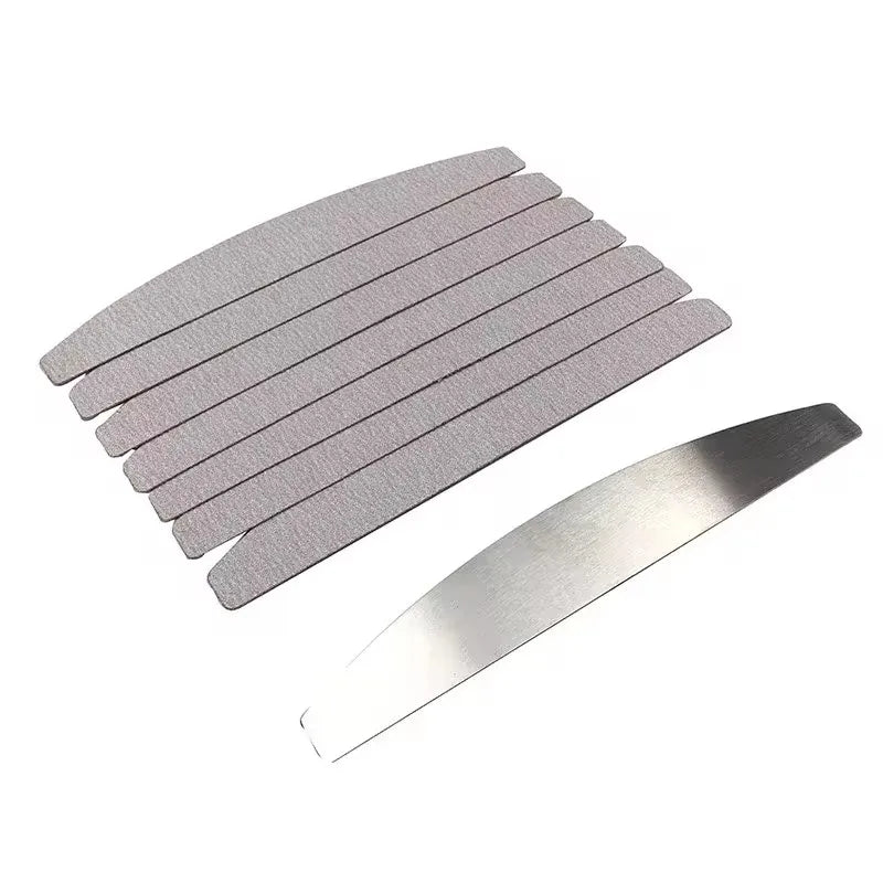 Halfmoon Shape Metal Base Professional Nail File Permanent Metal Scraps for Disposable Pads