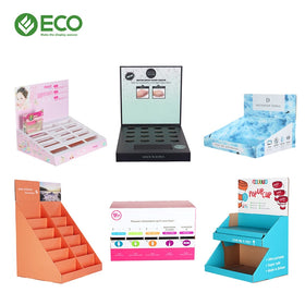 Eco Custom PDQ Karton Display Rack Cardboard Floor Counter Stand with Hook for POS for Pop Mart Eco-Friendly Paper Display Box