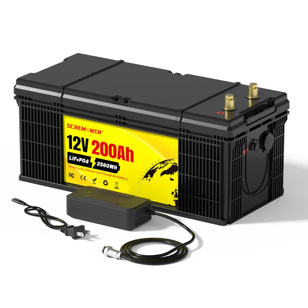 12V 200Ah EU USA Warehouse Wholesale LiFePo4 Battery Solar Battery 12.8V 200Ah 2560WH Energy Storage Battery