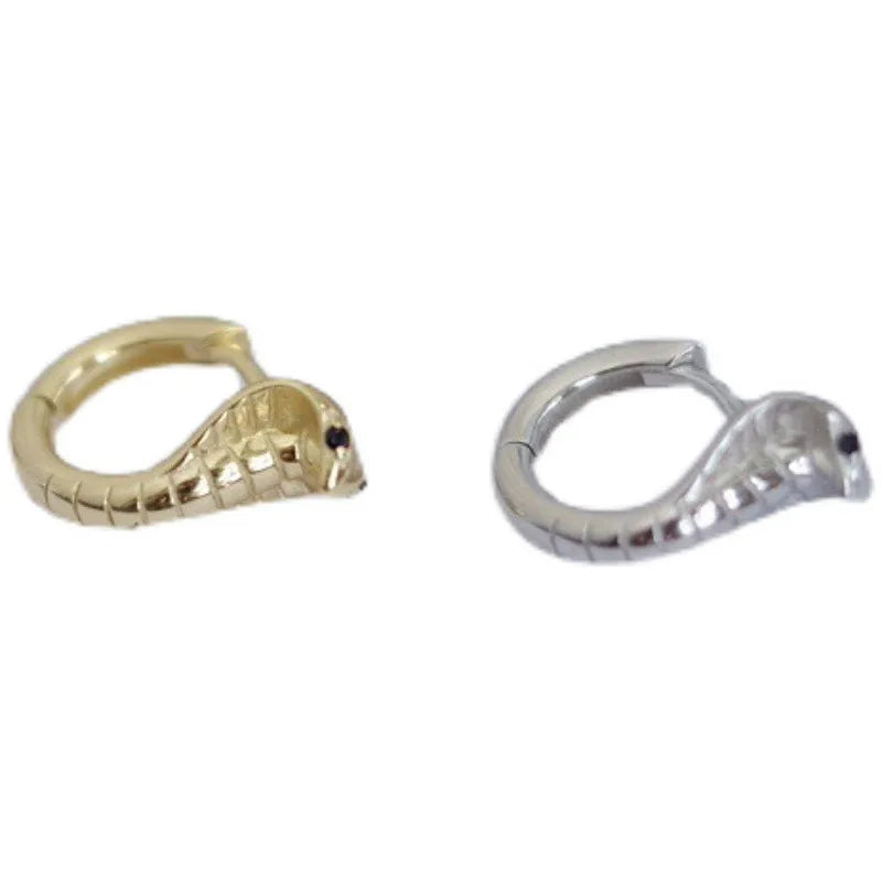 2021 Luxury Trendy Snake Hoop Earring 925 Sterling Silver Cute Korean Style for Wedding Party Gift for Women and Men