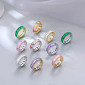 Trendy Stainless Steel Crystal Wedding Ring Luxury 18K Gold Plated Zircon Engagement Rings for Women Party Gifts
