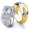 Luster Jewellery 1.2ct 10/18k Wedding Band Ring for Men Real Solid Gold 14k Diamond Moissanite Engagement Ring