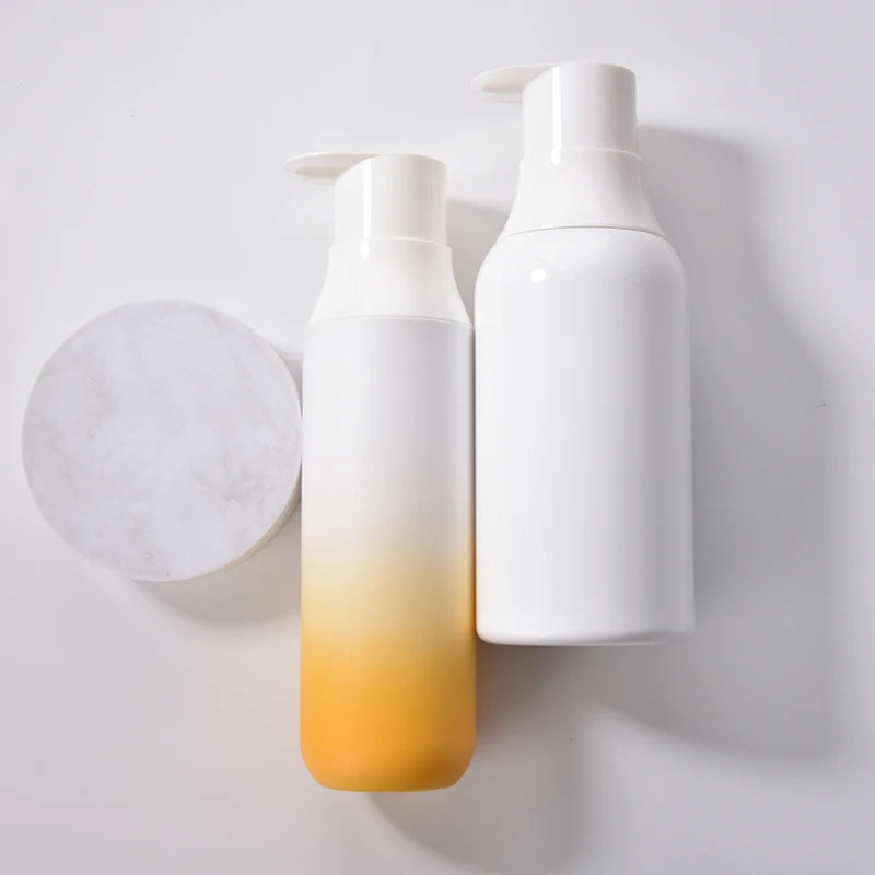 Customized 300ml 500ml Refillable PET Foam White Plastic Body Wash Shower Gel Lotion Shampoo Pump Bottle with Face Mask