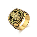 Personalized Retro West Asian North African Palm Talisman Fatima Hand Stainless Steel Rings Men's Traditional Talisman Jewelry