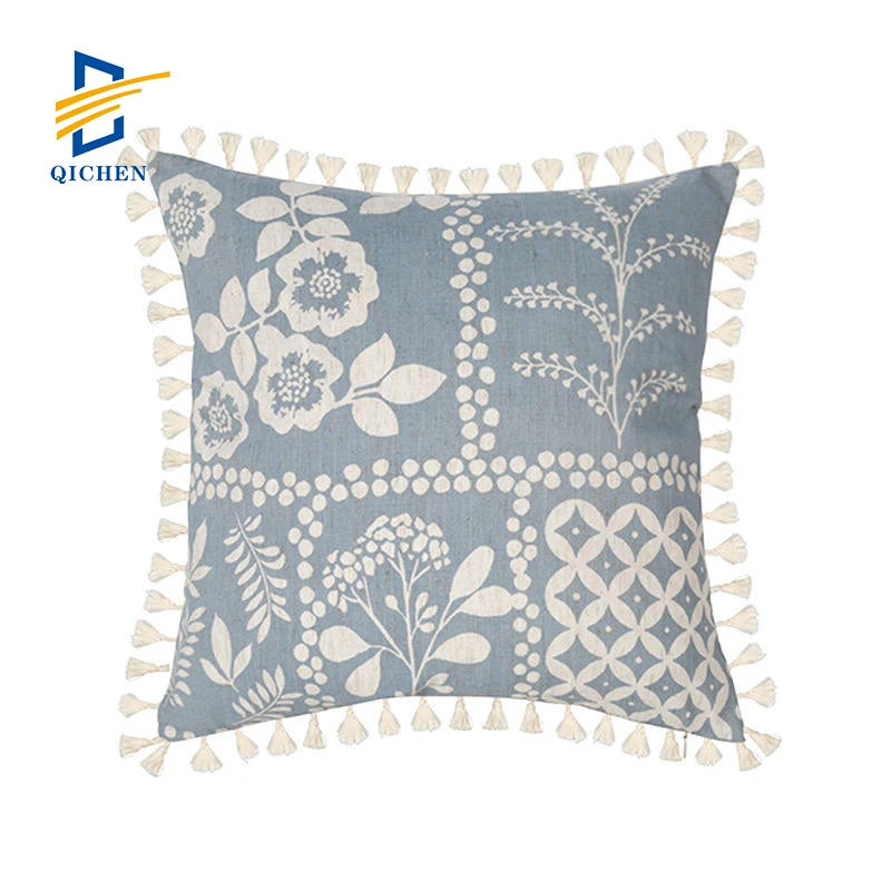 Innermor Luxury Square Linen Look Fabric Geometric Floral Designers Bohemian Macrame Cushion Cover Throw Pillow Case Home Hotel