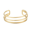 Simple Lines Hollow Gold Color Fashion Bracelets Women Open Bangles Copper Pulseras Women's Accessories Jewelry Gifts Includes