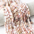 Natural Quartz Tube Faceted Beads Cylinder Pink Opal for DIY Jewelry Making