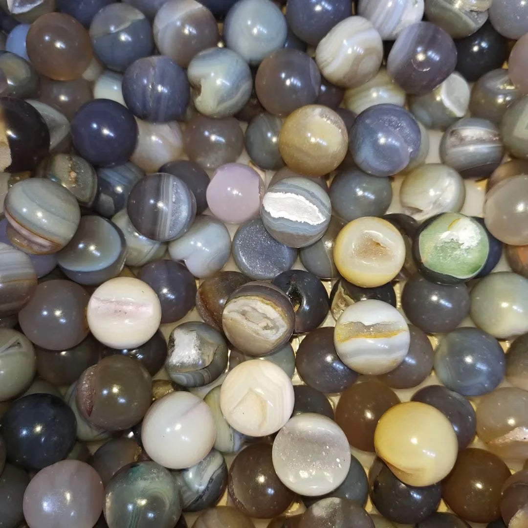 Crystals Healing Stones Folk Crafts 20mm Agate Druzy Geode Ball  Spiritual Feng Shui Sphere for Meditation