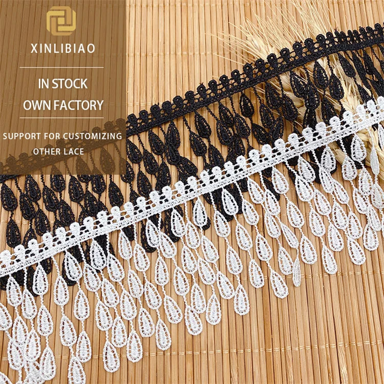 Wholesale Fringe Polyester Lace Water Soluble bar Code Lace Cuff Hem Fringe Home Textile Dress Dress Decorationlace Trim