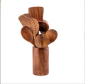High-end Teak Wood Kitchen Non-stick Cooking Cookware Utensil Set