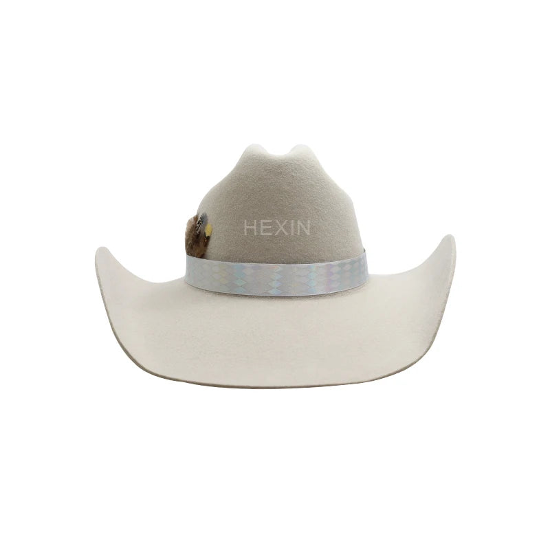 Wholesale New Western Cowboy Hats 100% Wool Adjustable Fashionable Wide Brim Style for Business Casual Outdoor Sports