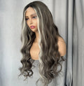 Raw Virgin European Human Hair Highlights Color Human Hair Wigs for White Women Body Wave Swiss Lace 13x4 Lace Front Wig