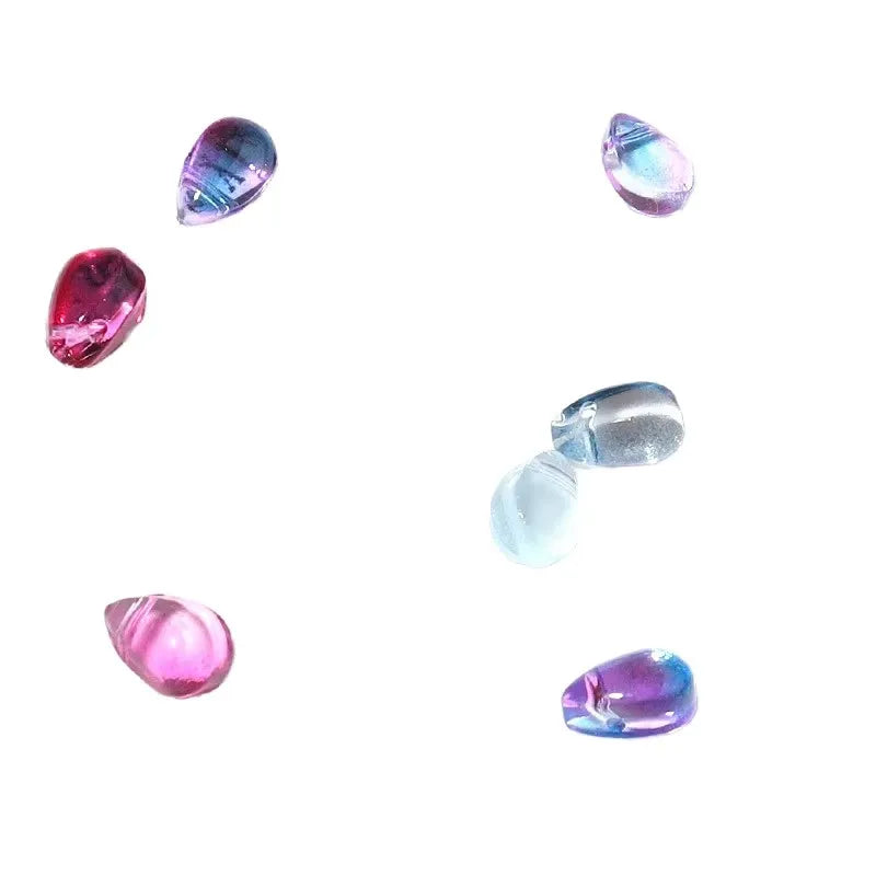 Wholesale 8MM Horizontal Hole Heart Beads Electroplated Magic Color Glossy Crystal Glass Beads Pendant