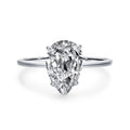Fashion luxury 925 sterling silver teardrop shaped simulation diamond wedding ring for women