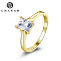 Trendy AU417 Simple Wedding Bands 10K Pure Gold 1ct 1.0ct square Radiant Cut Moissanite Solitaire Ring for Women