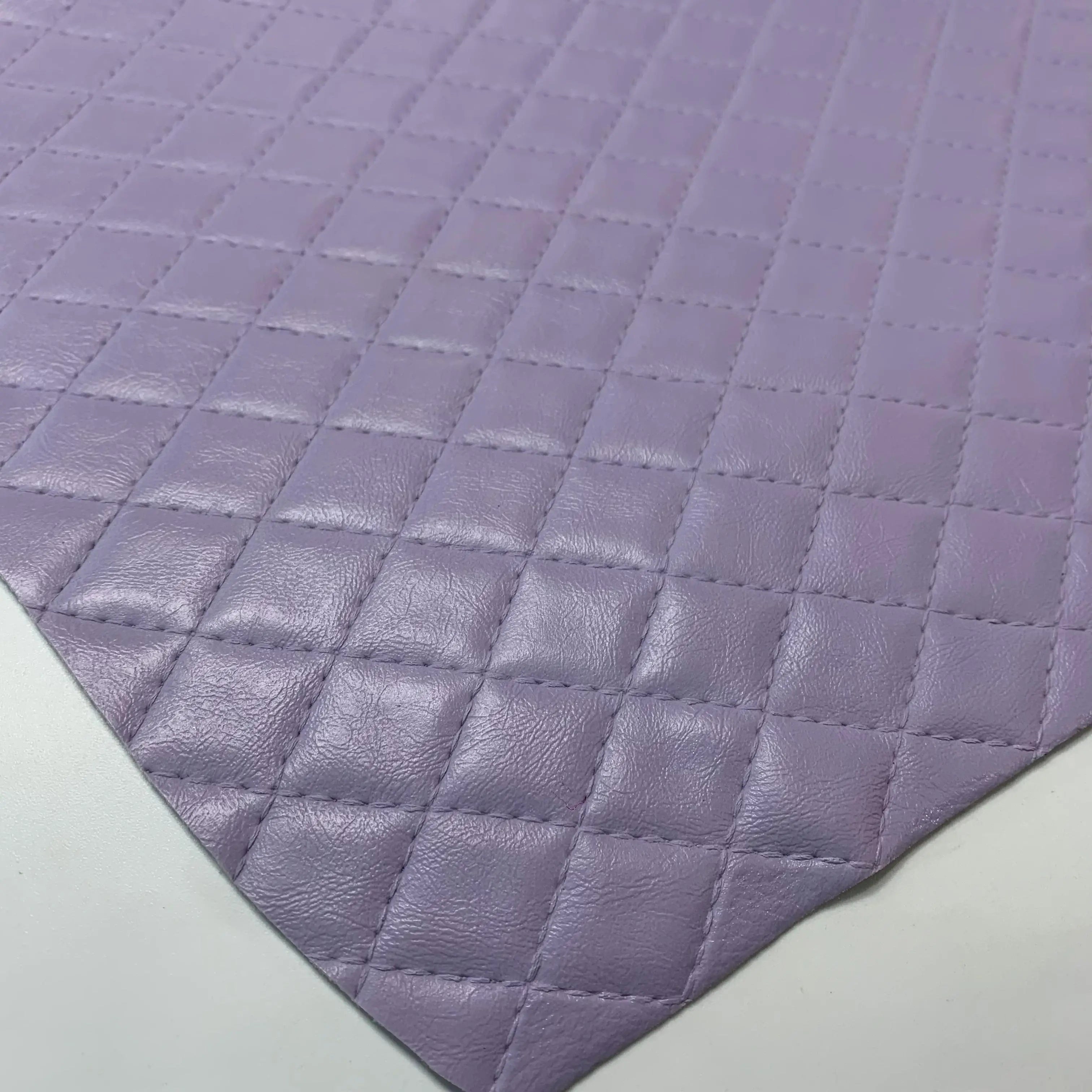 Soft Embossed Artificial Leather Waterproof and Elastic for Lady Bags Car Seats Home Furniture Stitched Design