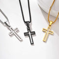 Hot Sale Trendy Stainless Steel Cross Necklace Gold Plating Christian Gothic Religious Punk Style for Men Women Collar Box Chain
