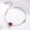 925 Sterling Silver Heart Shaped Charm Bracelet Exquisite Trendy Girls Accessory for Valentine's Day Gift or Party
