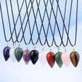 Trendy 18X30mm Natural Pink Amethyst Agate Pendant Necklace Water Drop Style with Strand Chain for Anniversary Occasions
