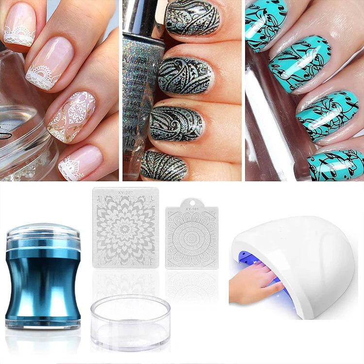 Transparent Jelly Head Silicone Nail Stamper Image Plate Manicure Tool