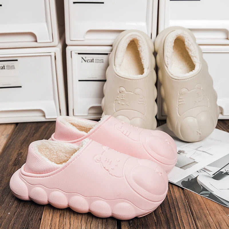 Women's Fashion Light Weight EVA Outsole for Slippers Anti-Slippery Feature Waterproof Winter Spring Home Use Fur for