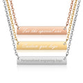 Manufacturer Personalize Custom Stainless Steel Engraved Name logo Bar Pendant Necklace for Couple Gift