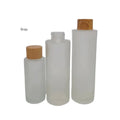 Factory Direct Sales Press Flip Cover Cosmetic Frosted Glass Dropper Bottle Spray Essential Oil Glass Bottle with Bamboo Cover