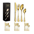 16-Piece Golden Silverware Cutlery Set Service for 4 Stainless Steel Flatware Set Utensil Set for Kitchen Home Restaurant