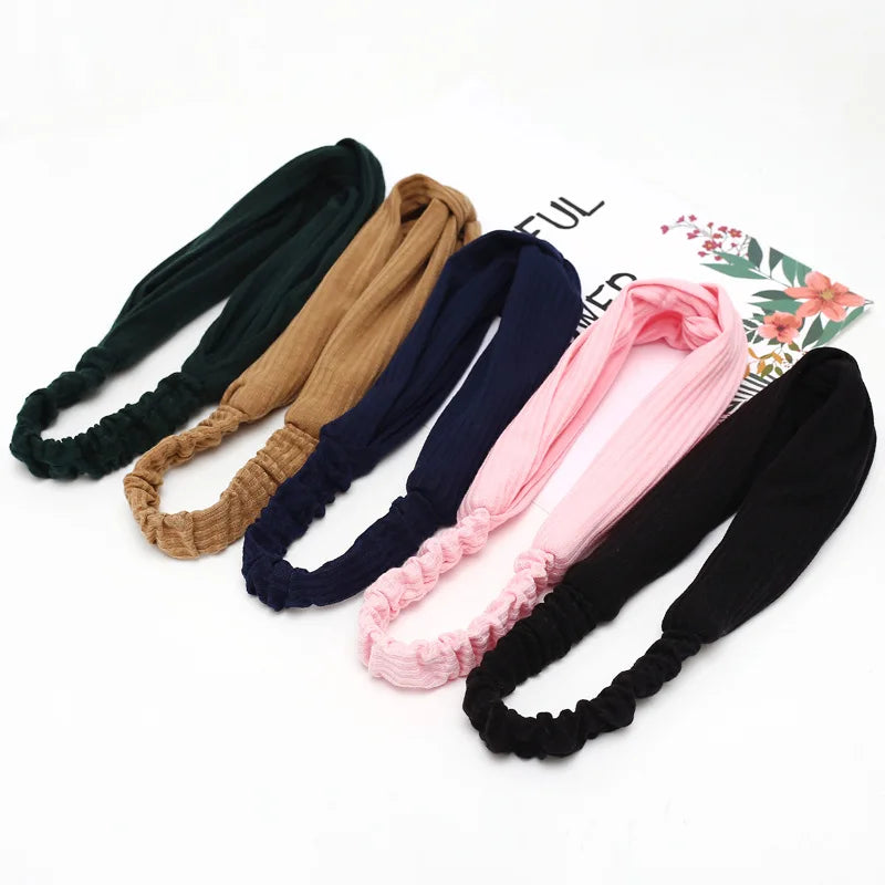 Wholesale Elegant Bow Knot Ribbon Headband Hair Loop Tie Ponytail Bundle Hair Band Scrunchies for Women