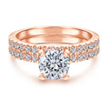 Factory Fashion Jewelry 925 Silver Round Brilliant Cut Rhodium Plated Nickel Free White Zirconia Ring Set for Women Wholesale