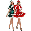 2026 Christmas Dress for Women Red Fashion Warm Halter Santa Dress With Cloak