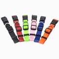 OEM Custom Adjustable Pet Dog Collar Plain Nylon Training Dog Collar with Metal Belts