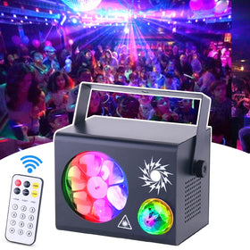 Nightclub Gobo Projector LED Stage Effect Disco Ball Light Mini Strobe Laser Party KTV Projection Lights DMX512 6 Gobos 16