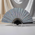 13 Inch 33 cm Customized Painted Durable Large Promotional Gift Portable Folding Reflective Bamboo Hand Fan