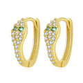 Animal Jewelry New 18K Gold Plated S925 Sterling Silver Zircon Snake Animal Cute Earrings Simple Jewelry