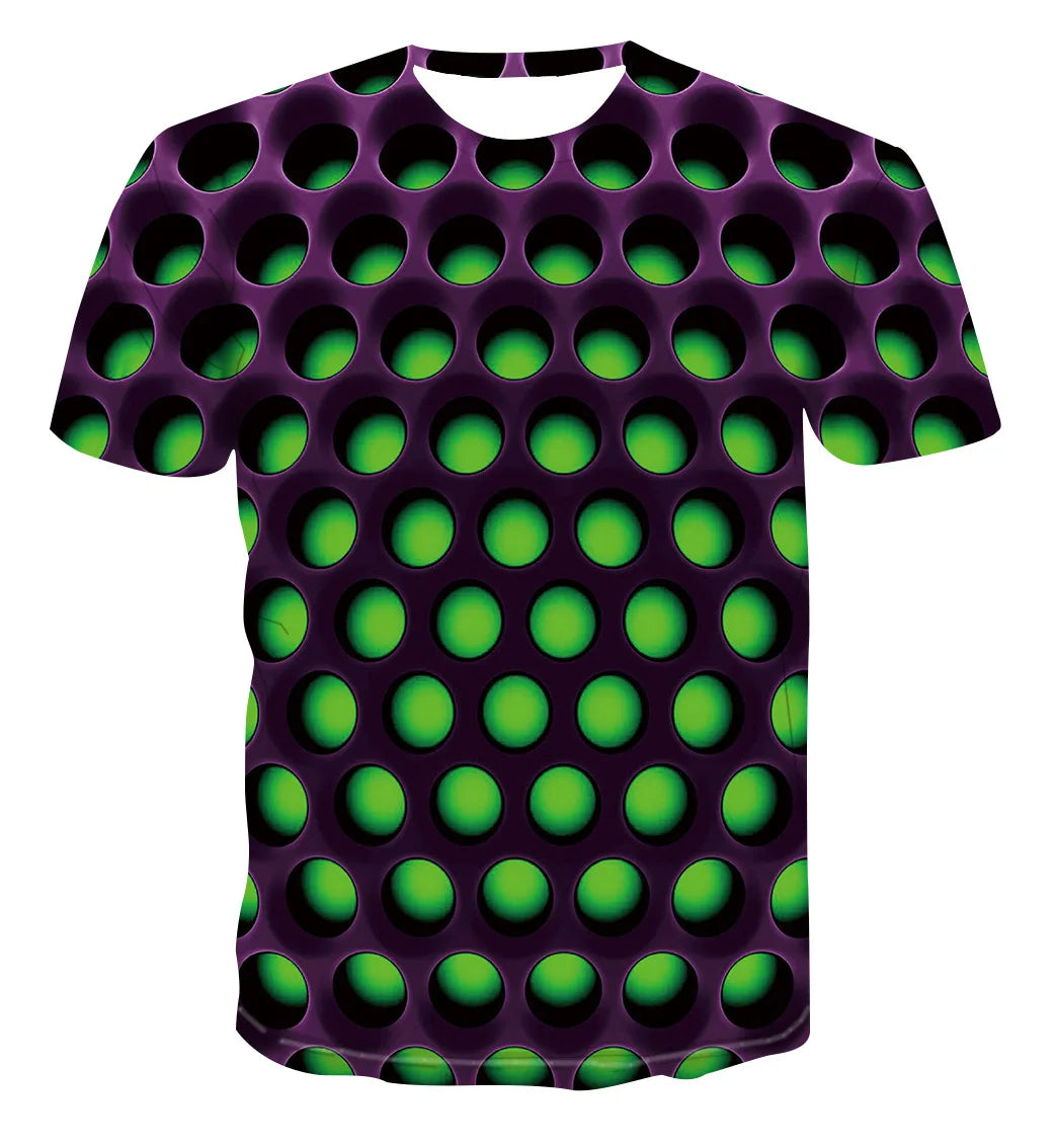 Evertop Custom Brand Graphic Tshirt OEM Designer Multicolor Geometry Printed Sublimation Knitted Tee for Plus Size Men Xxxxxl
