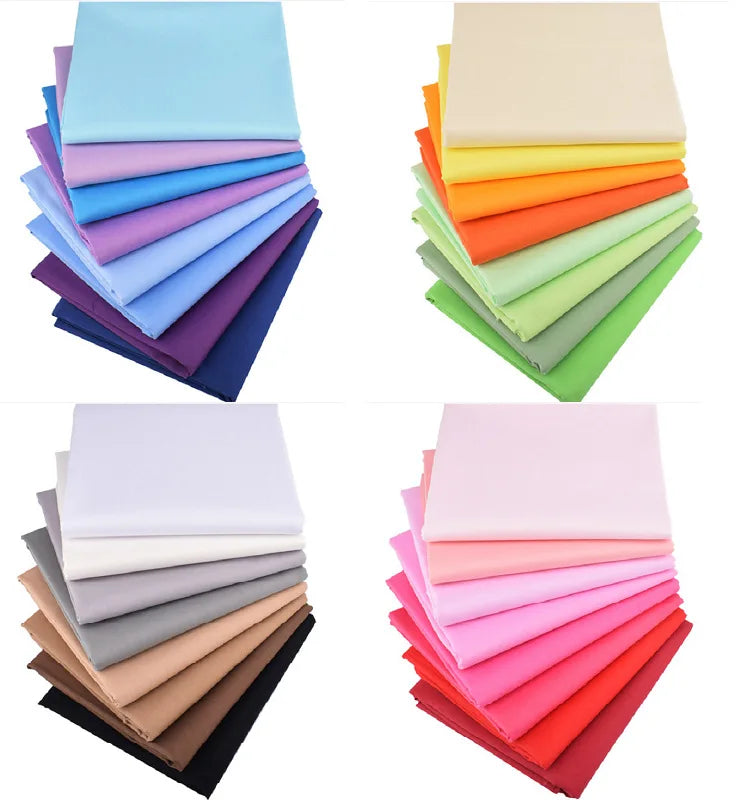 8pcs/lot Fat Quarter Fabric Bundles Solid Color Cotton Craft Fabric Pre-Cut Squares Sheets for Patchwork Sewing