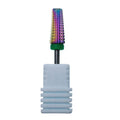 Rainbow Color 6 in 1 Tungsten Carbide Nail Drill Bit Fine for Nail Care Packed in Plastic Box