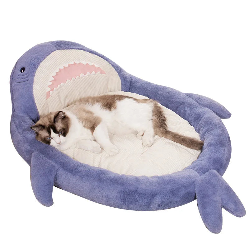 Cute Shark Shape Pet Sofa Bed Autumn Winter Cat Dog Bed Kennel Soft Nest Sleeping Mat Pet Supplies Warm Dog Cat Bed