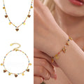 New Arrival Jewelry Sets Zirconia Pendant Lock Bone Heart Drop Necklace Bracelet Anklet Set for Women