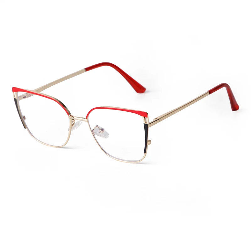 STORY PSTY82019 Women Spring Hinge Optical Frame 2024 New Ladies Cat Eye Anti Blue-ray Glasses Metal Gold Frame Eyewear