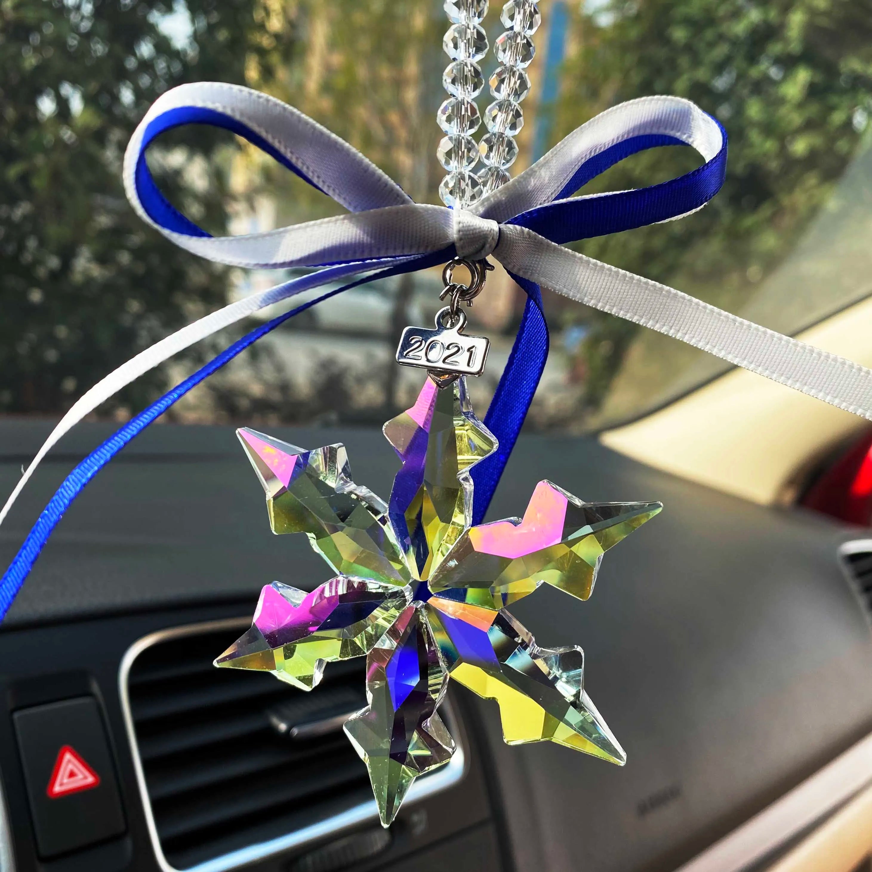 K9 Crystal Glass Pendant Snowflake Car Hanging Ornament Crystal Christmas Decoration