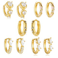 Fashion 925 Sterling Silver Statement Earrings Geometric Heart Diamond Oil Drop Enamel Gold Plated Hoop Earrings Women