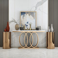 Modern Luxury Entryway Console Table Gold Furniture Storage for Living Room Corner Antique Marble Elegant Entry Table for