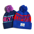 OEM Custom Private Label Logo Unisex Letter Pattern Striped Winter Beanie 100% Acrylic Jacquard Skull Knitted Cuff Pom Common