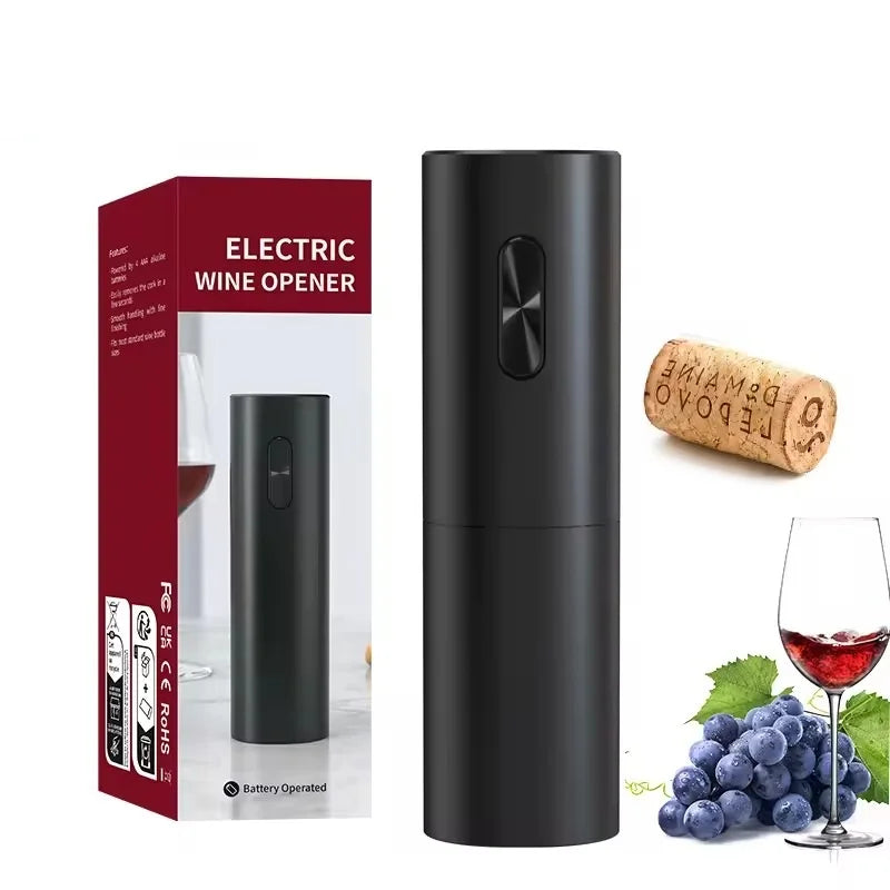 Oval Mini Bottle Opener Battery Cork Screw Electric Wine Bottle Opener