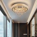 US Warehouse Custom Hotel Engineering Light Creative Flower Crystal Ceiling Lamp Illumination Lamparas