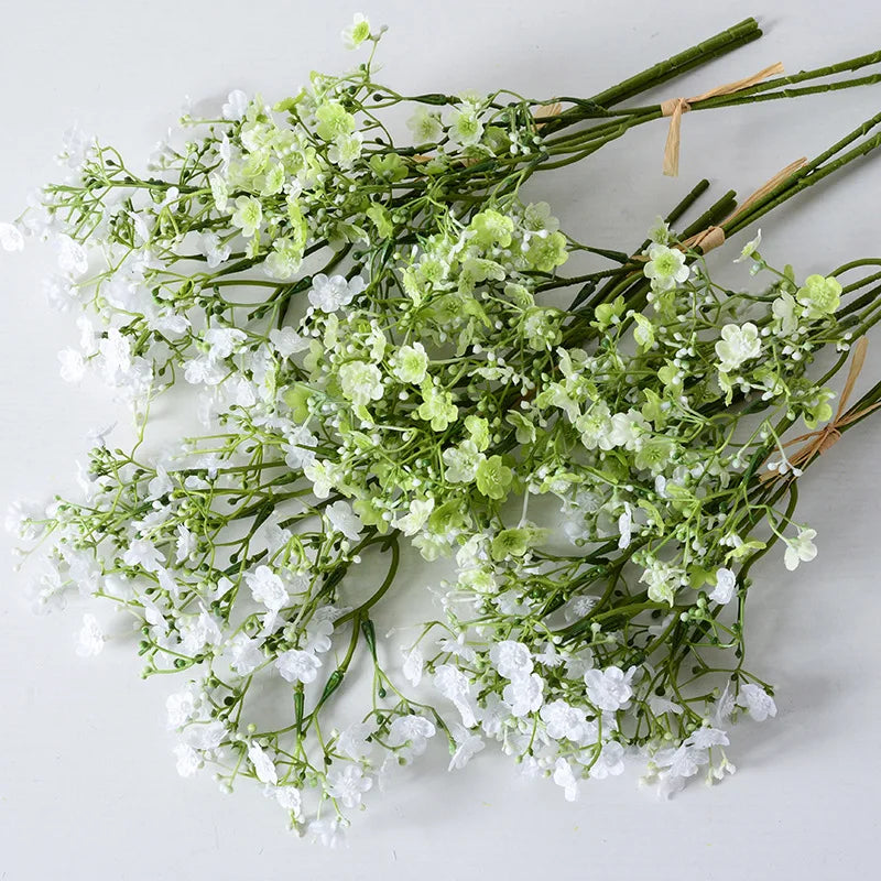 DREA Silk Artificial Babysbreath Flower Real Touch Bouquet De Fleurs Wedding Flowers Decoration White pink